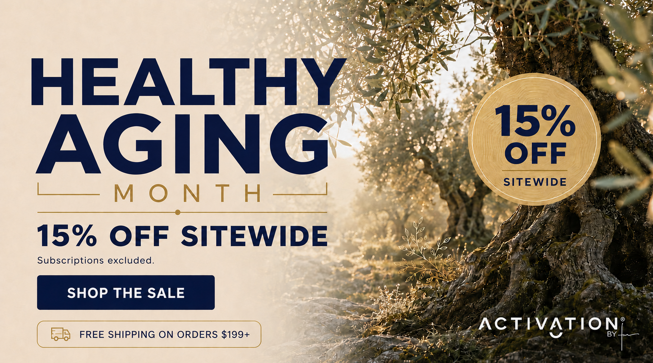 HEALTHYAGING15 CA desktop sale banner
